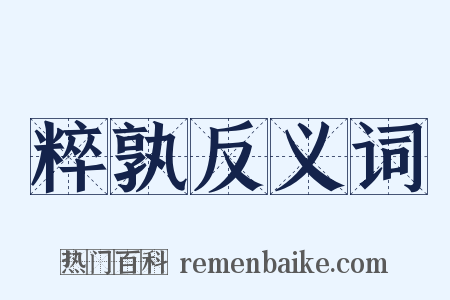 粹孰反义词是什么意思的图片